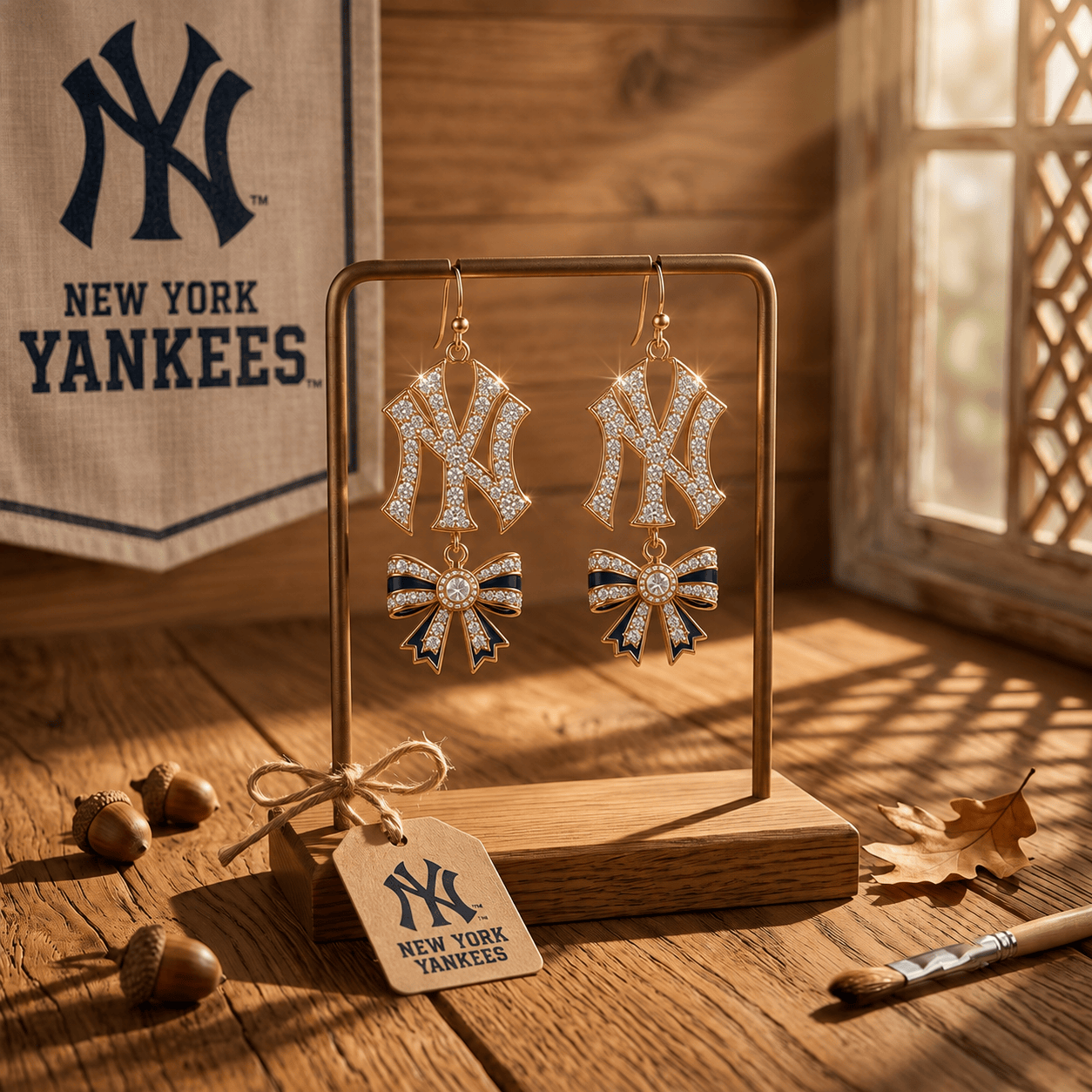 Premium NYY Dangle Earrings NTB