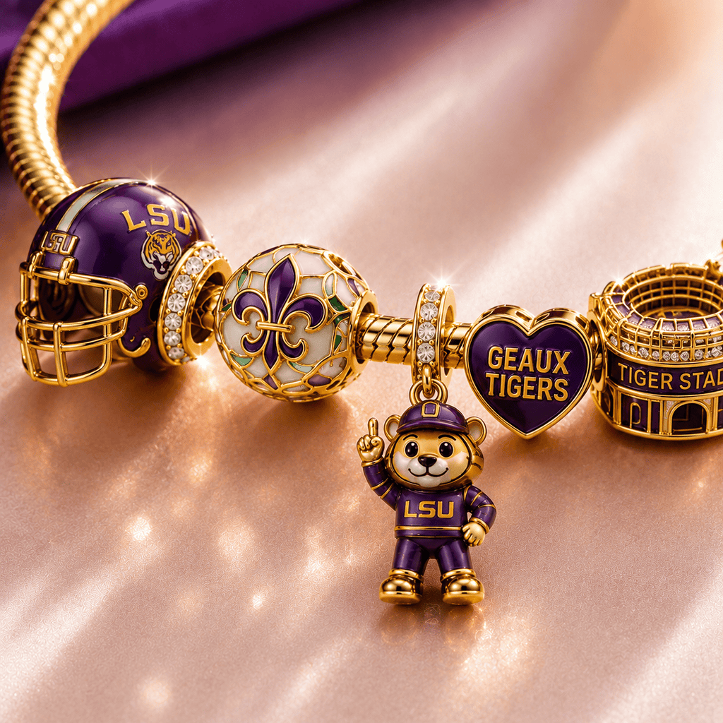 LSUT Gold Charm Bracelet Set PTT